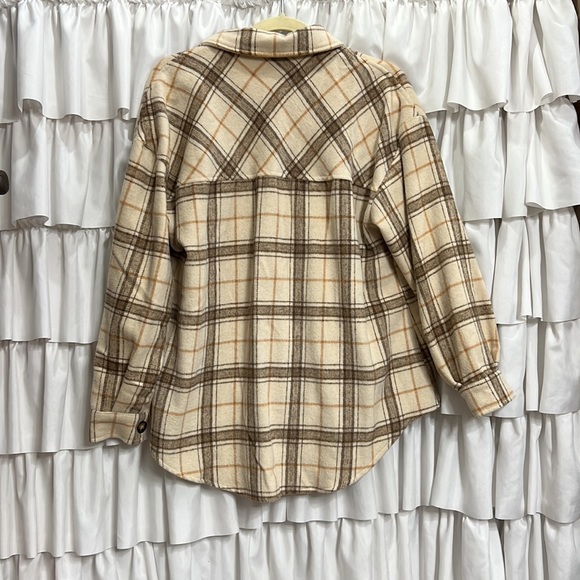 Neutral Flannel Shacket - Picture 2 of 5